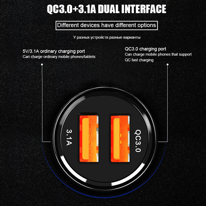カーチャージャー高速急速充電 3.0 iphone 11 プロマックス redmi 注 8 プロ 7 サムスンの携帯電話の充電器デュアル usb 車の充電器
