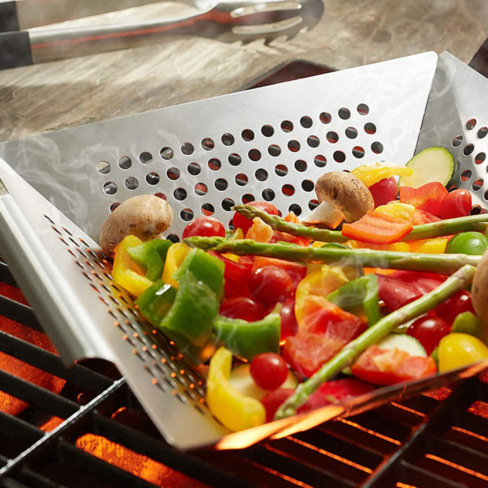 Barbecue Pan Stalen Plaat Bbq Grills Kookgerei Duurzaam Bakken Trays Handig Tool Keukengerei Praktische Party Diy Grill Plaat