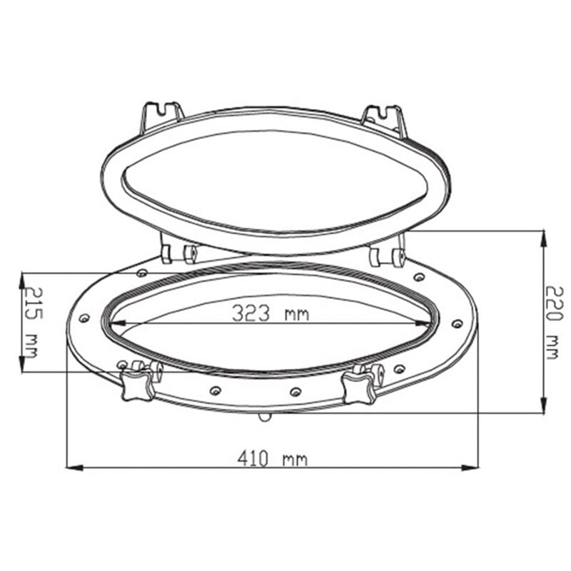 Boat Yacht Oval Opening Porthole with ABS & Clear Tempered Glass Yacht Accessories