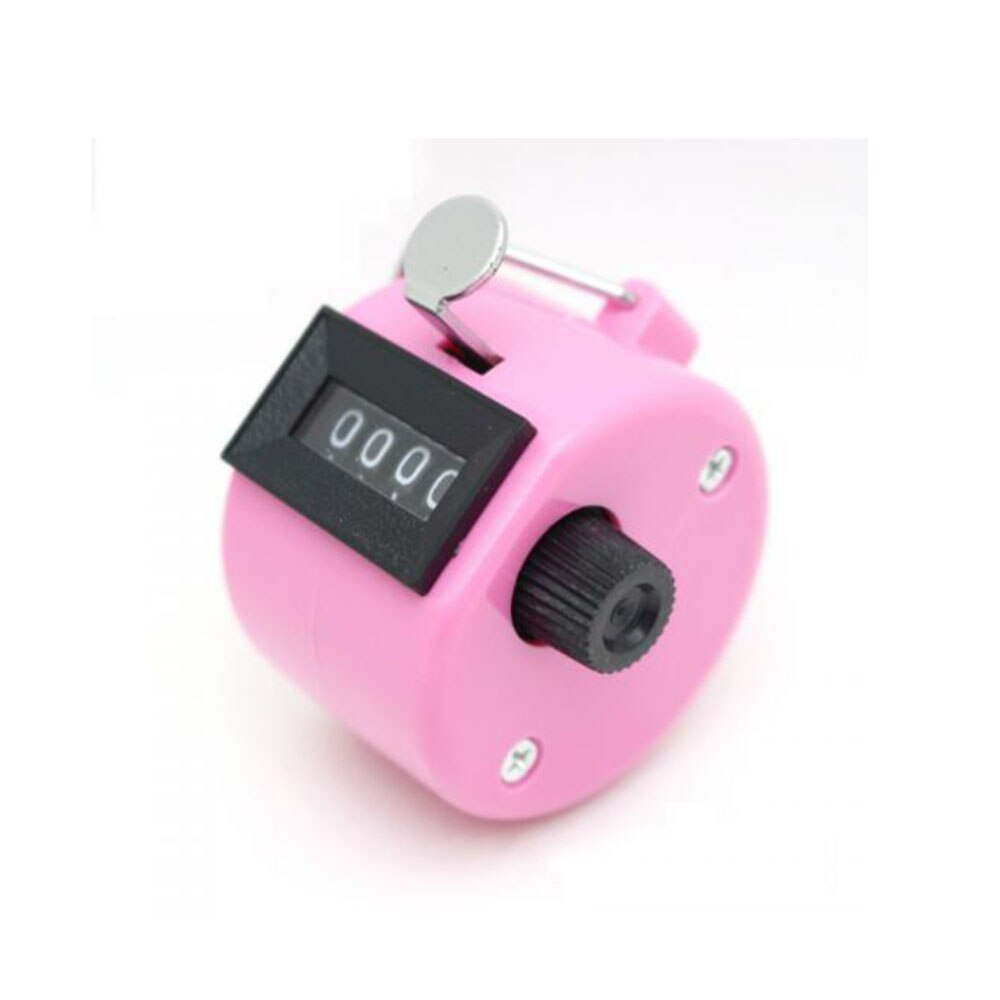 4 Digit Counters Hand Finger Display Manual Counting Tally Clicker Timer Soccer Golf Counter Plastic Shell: pink