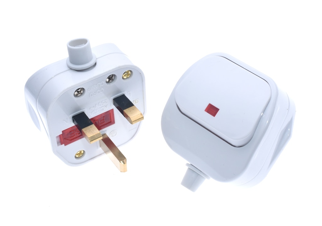 UK 3 Pin Switch 250V 13A AC Power Plug With Switch Male Electrical Socket Fused Connect Cord Overload Protection Adapter