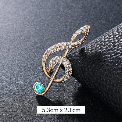 Weimanjingdian Crystal Rhinestones Pave Muzikale Borden Broche Reversspeldjes: 9424 lt blue