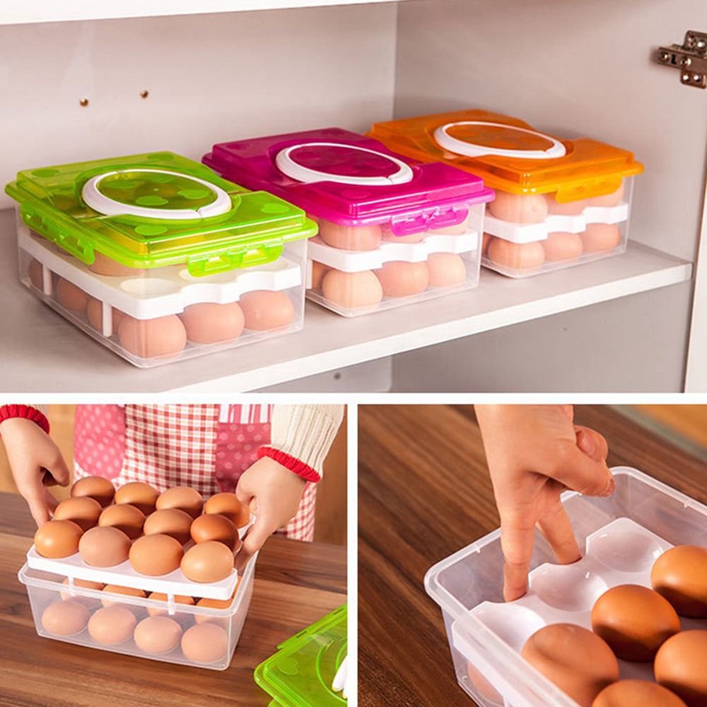 Container Voedsel 24 Grid Ei Box Voedsel Container Handig Opslag Doz... – Grandado