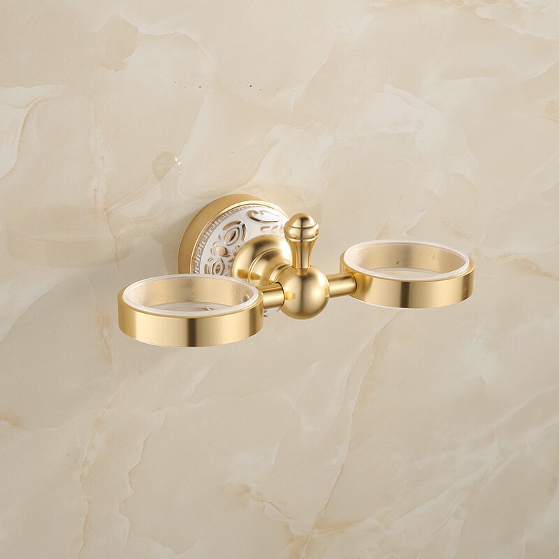 Styl skandynawski złoty puchar uchwyt w łazience z kubkami na kubki i akcesoria robić kubków podwójna złota szczoteczka robić zębów akcesoria łazienkowe