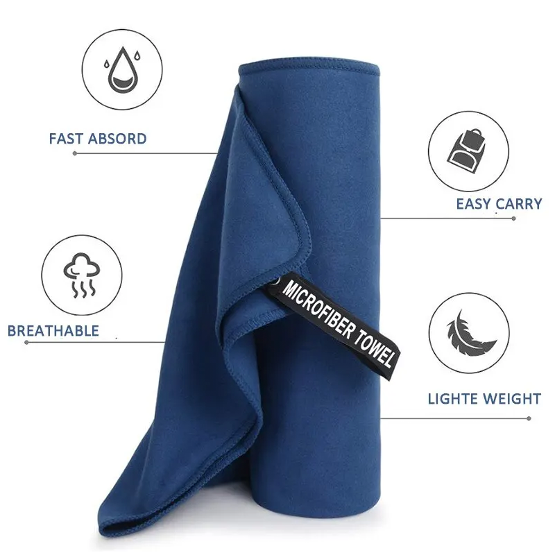 Verdikte microvezel handdoek, reishanddoek, sporthanddoek, sneldrogende grote handdoek voor je haar, ultrazachte lichtgewicht handdoek voor de sportschool of het zwembad.