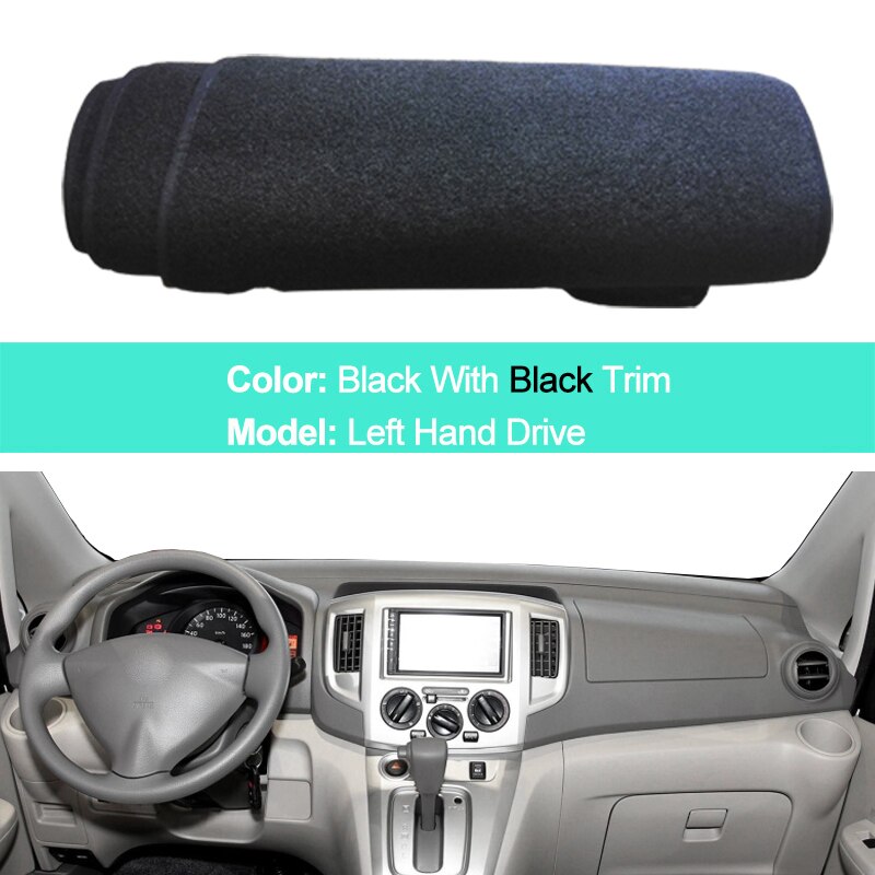 Tapis pour Nissan NV200 – LHD RHD 2 couches, couverture de tableau de bord de voiture, tapis de protection pour pare-soleil,: LHD Black