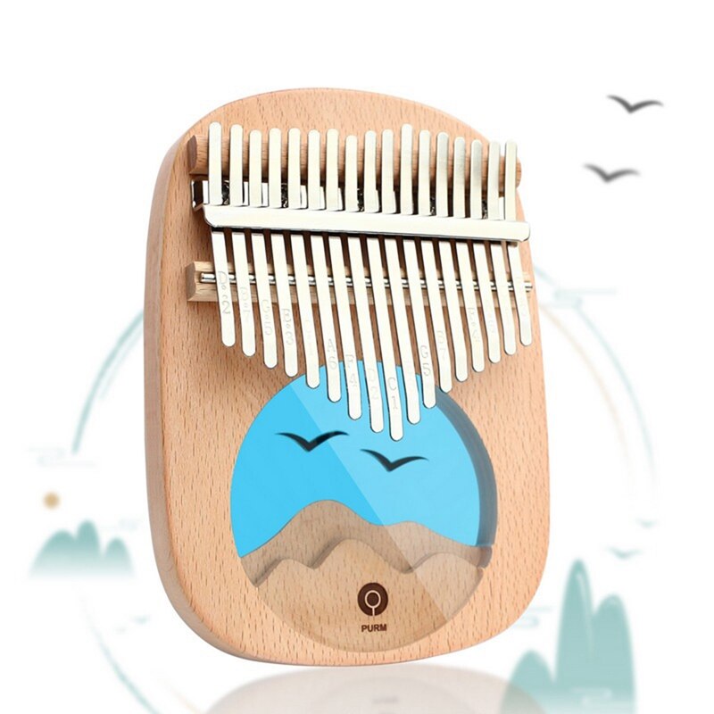 PURM Beech Thumb Piano Innovation , Epoxy Resin Kalimba 17-Tone Mbira Musical Instruments