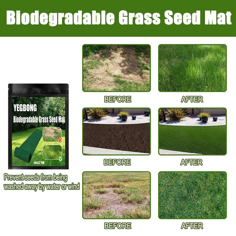 Biodegradable Grass Seed Mat NonWoven Artifical Grass Mat Ecological