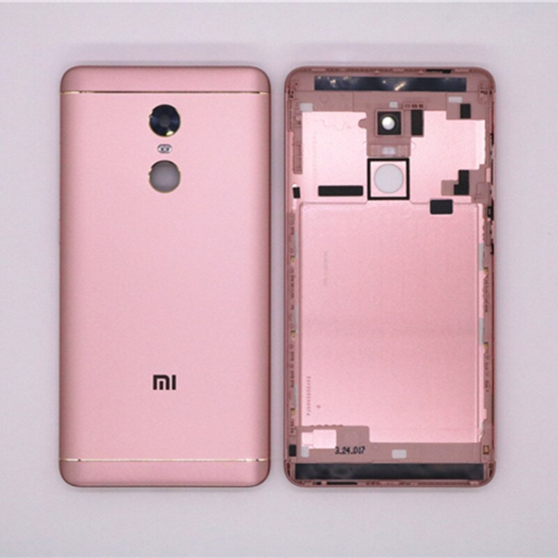 pour Xiaomi Redmi Note 4X32 GB (Snapdragon 625) pièces de rechange couvercle de batterie arrière + boutons latéraux + remplacement de l'objectif Flash de l'appareil photo: Pink