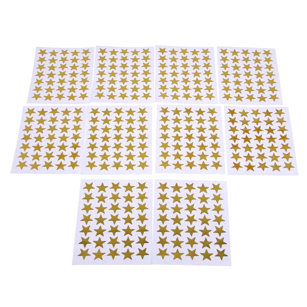 Mini autocollants étoiles couleur or, étiquette de récompense, mignon, papeterie pour enfants élèves, fournitures scolaires, 10 pièces/paquet