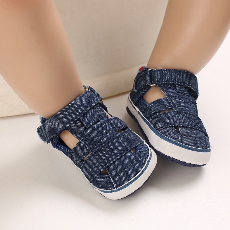 Summer Newborn Boys Hollow Out Sandals Baby Boy Non Slip Cotton Soft Non Slip Walking Shoes