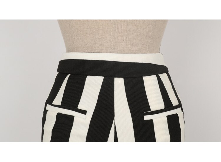 SMTHMA Runway Long Pant Suits Women Casual Office Business Suits Formal Work Wear Sets stripe Pant Suits