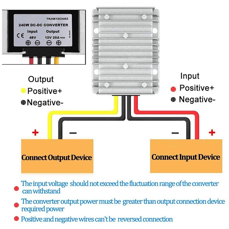 48V Step Down to DC 12V 20A 240W DC/DC Converter Regulator Reducer Power Converter DC-DC Module