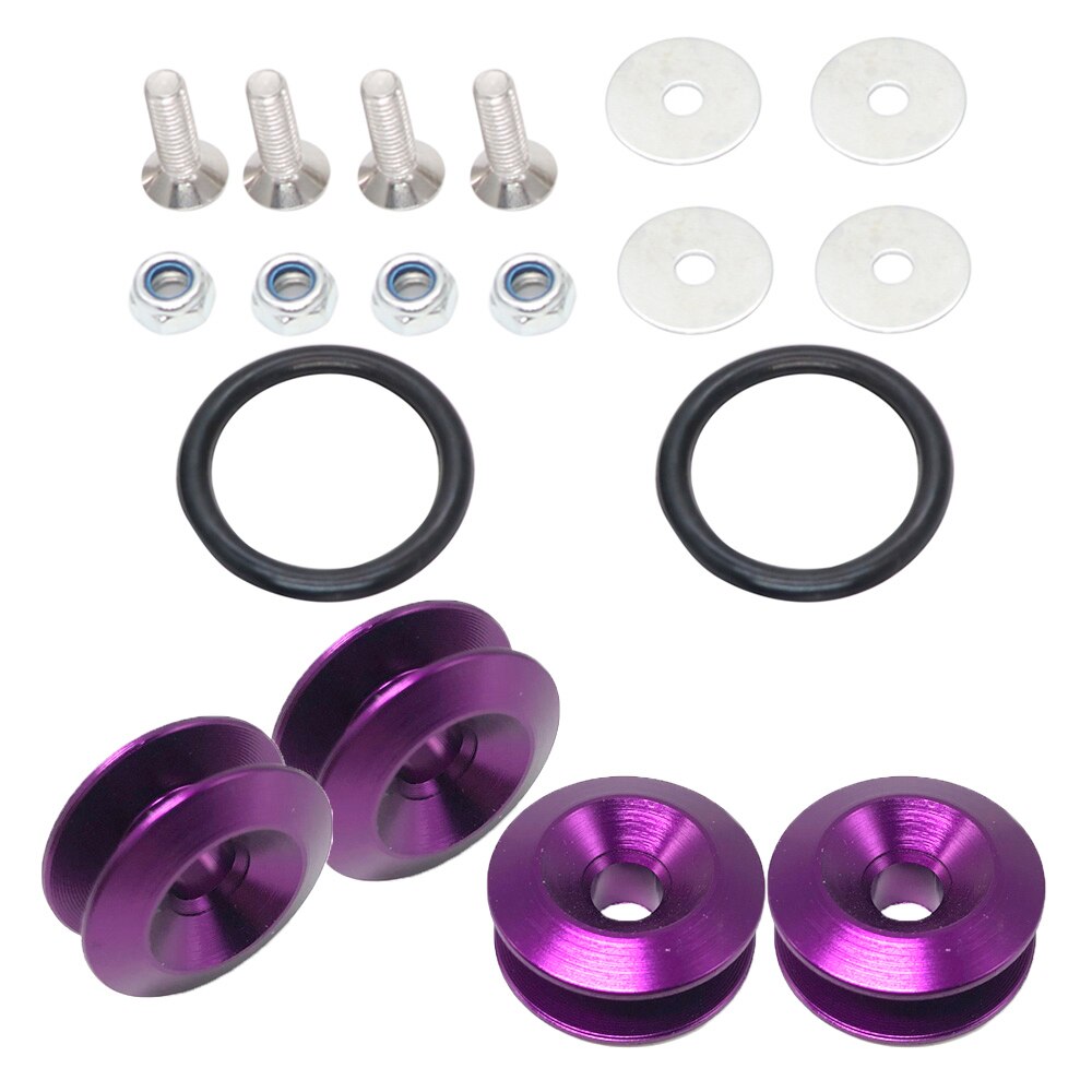 Universal Aluminum Bumper Quick Release Fasteners Fender Washers: Purple