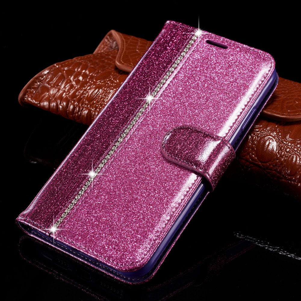 Bling Diamond Flip Case For Samsung Galaxy A8 A7 A750 A6 A3 A5 A520 A320 Leather Wallet Book Glitter Cover Case