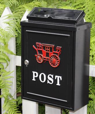 Retro Pastoral Wall Mounted Mailbox Mail Postal Letter Box Lockable Secure Mail Post Cast Aluminum Mailbox Postbox Garden Decor: 04