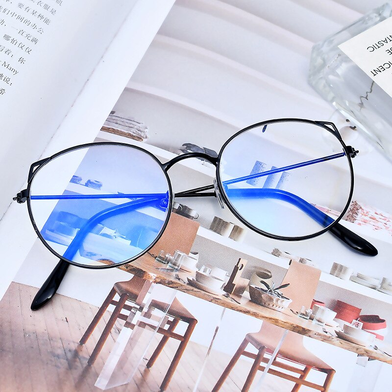 Computer Glasses Anti Blue Ray Glasses Blue Light Blocking Glasses Optical Eye Spectacle UV Blocking Gaming Filter Round Glasses: black