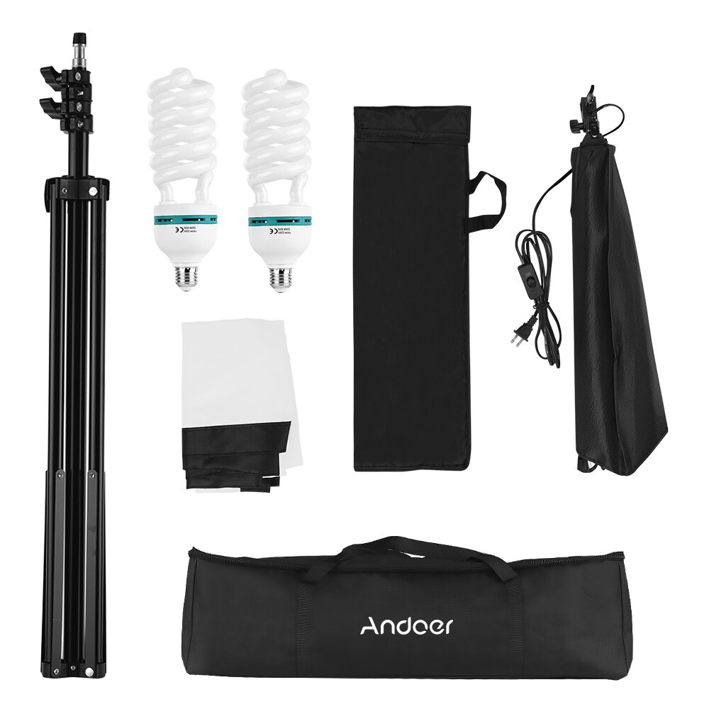Andoer Photography Light Kit Studio Including Softbox Light Bulbs Light Stand Carry Bag Photography Studio Photo Studio Kit: US Adapter