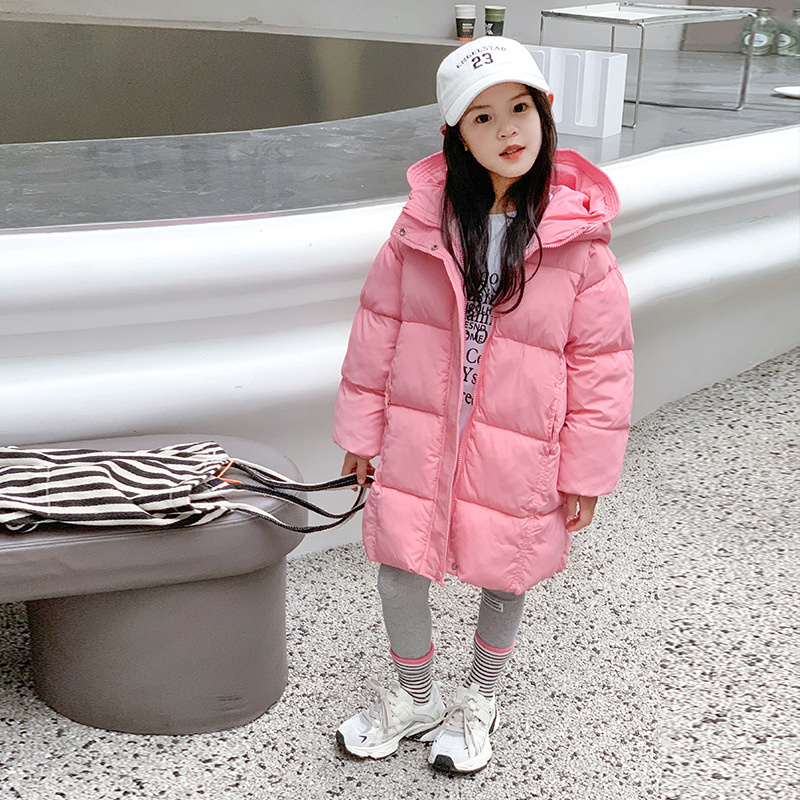 Chłopcy dziewczęta zimowe kurtki puchowe nastolatek zagęścić ciepłe płaszcze z kapturem dzieci dorywczo długa odzież dziecięca jesienne wiatroszczelne parki