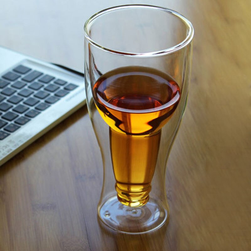 bar dobbeltvegget isolert glass krus innebygd ølflaske form høy borsilikat multifunksjons bar drikke husholdning øl kopp: misligholde tittel
