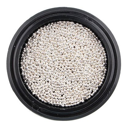 1Box Steel Balls Mini Metal Beads 6 Size s 1 Box Steel ball bead, 3D metal micro beads / no hole beads/ ball beads/ nail JK7676: Silver 1mm