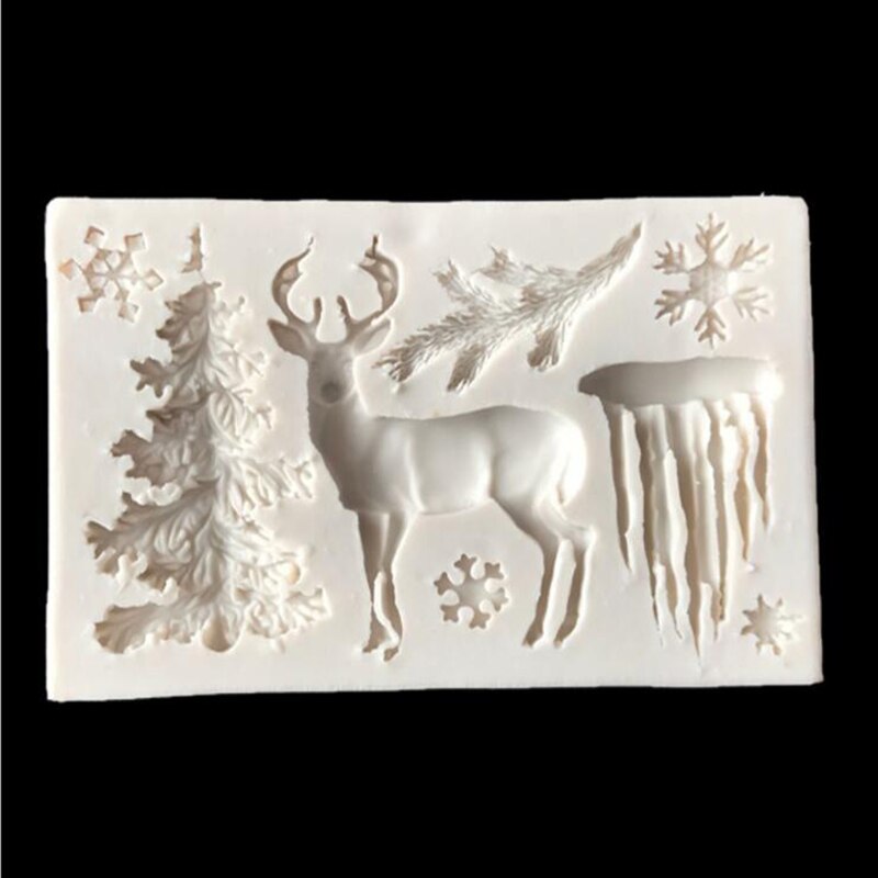 Weihnachten Serie Elch Schnee Flüssigkeit Silikon bilden DIY Foto Rahmen Zucker Kuchen Backform Dekoration Werkzeug