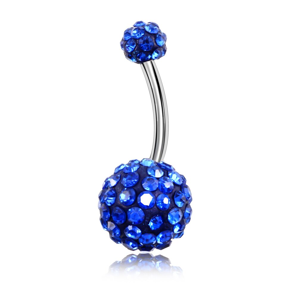 1 PC Chirurgisch Staal Piercings Ombligo 14G Bling Navel Piercings Belly Button Piercings Dangle Earring Buik Piercing Body Sieraden: Sapphire