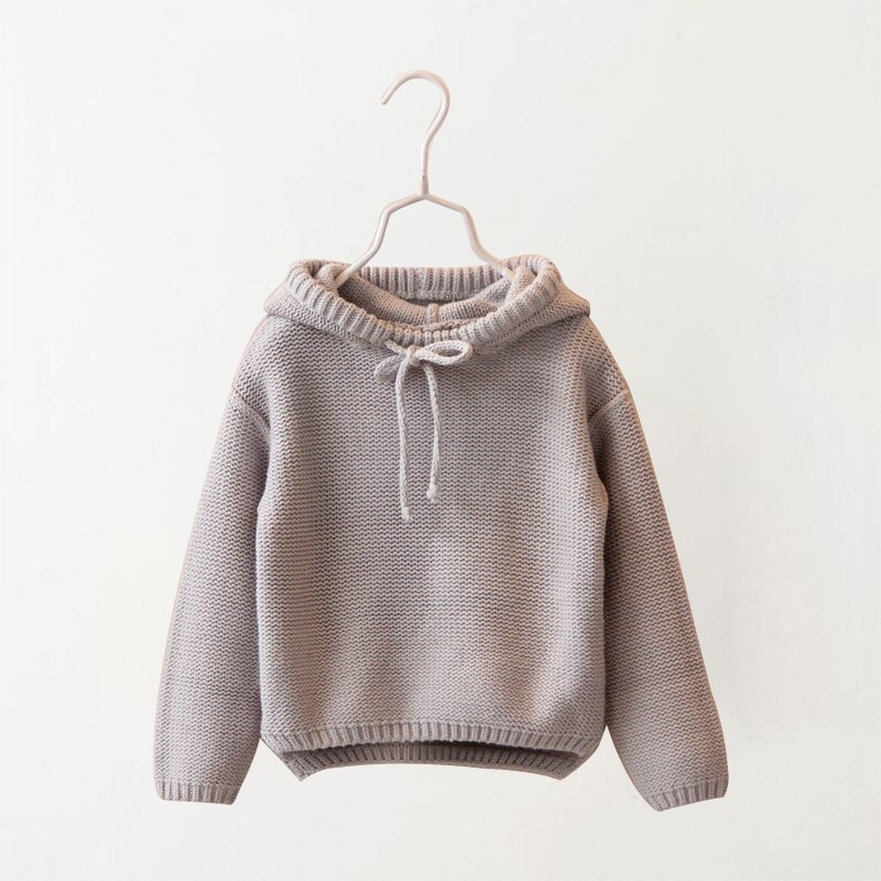 Baby Kleding Herfst En Winter Gebreide Truien Voor Baby Jongens En Meisjes Leuke Kwastje Hooded Warme Gebreide Truien Voor Baby jongens: Grijs / 5T