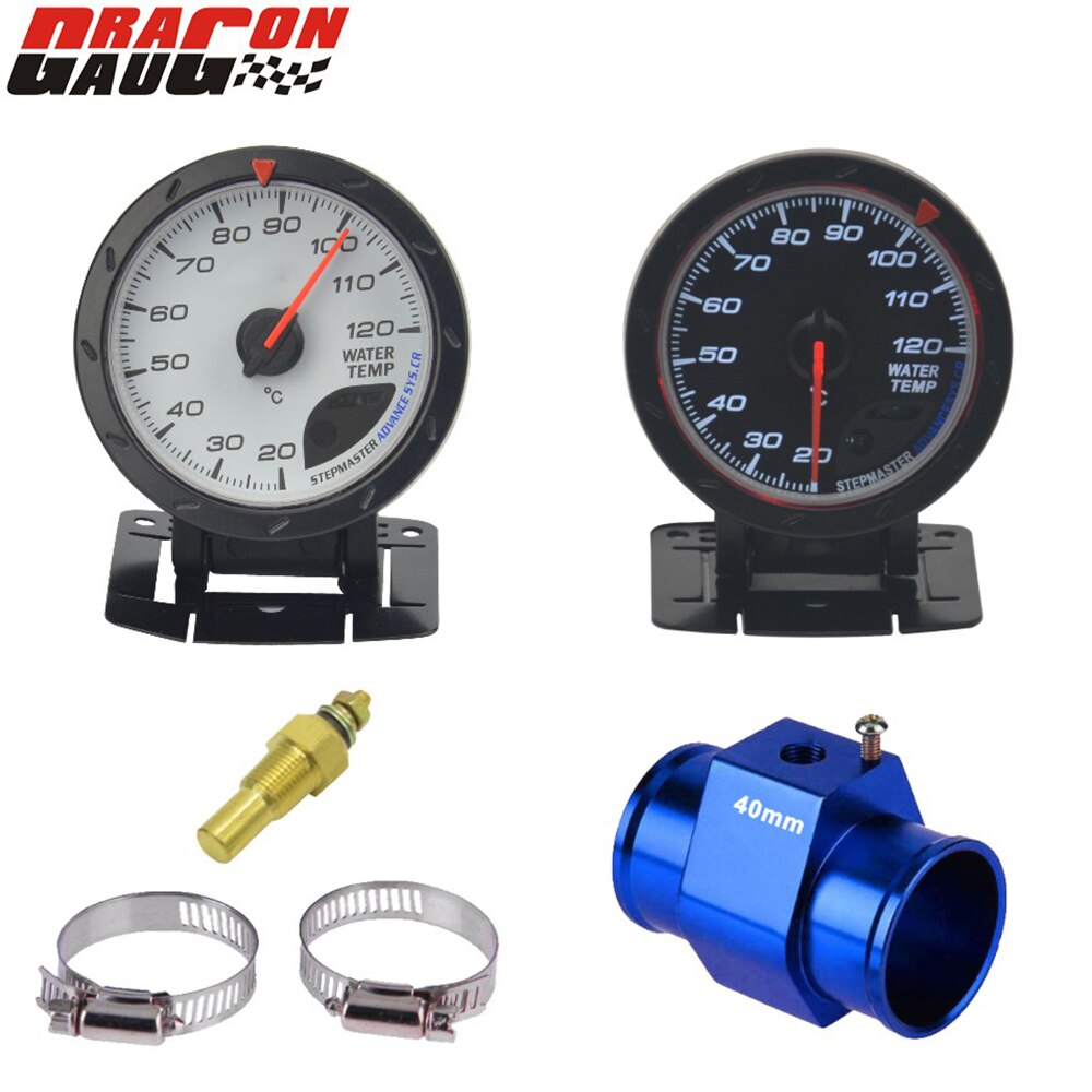 Dragon 60MM Auto Car Water Temp Gauges Whire Face Stepping Motor 20-120 Celsius Temperature Meter