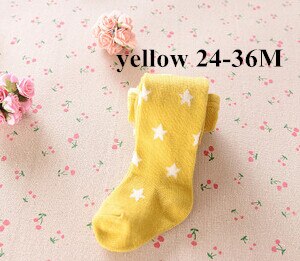 Dziewczynek rajstopy noworodka rajstopy dziecięce miękka bawełniana obcisłe pończochy dziecięce gwiazda niemowlę małe dziewczynki ubrania 2018: żółty 24 to 36M