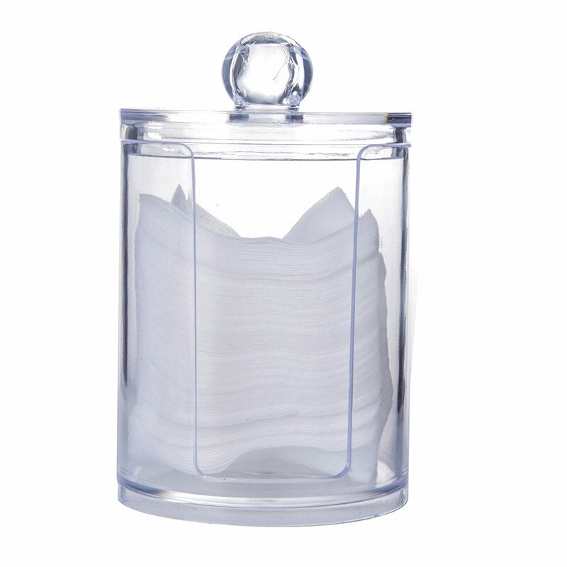 Opbevaringsboks gennemsigtig organisator vatpindearrangør akryl bomuldspude opbevaringsboks kosmetisk plastkasse badeværelse soveværelse