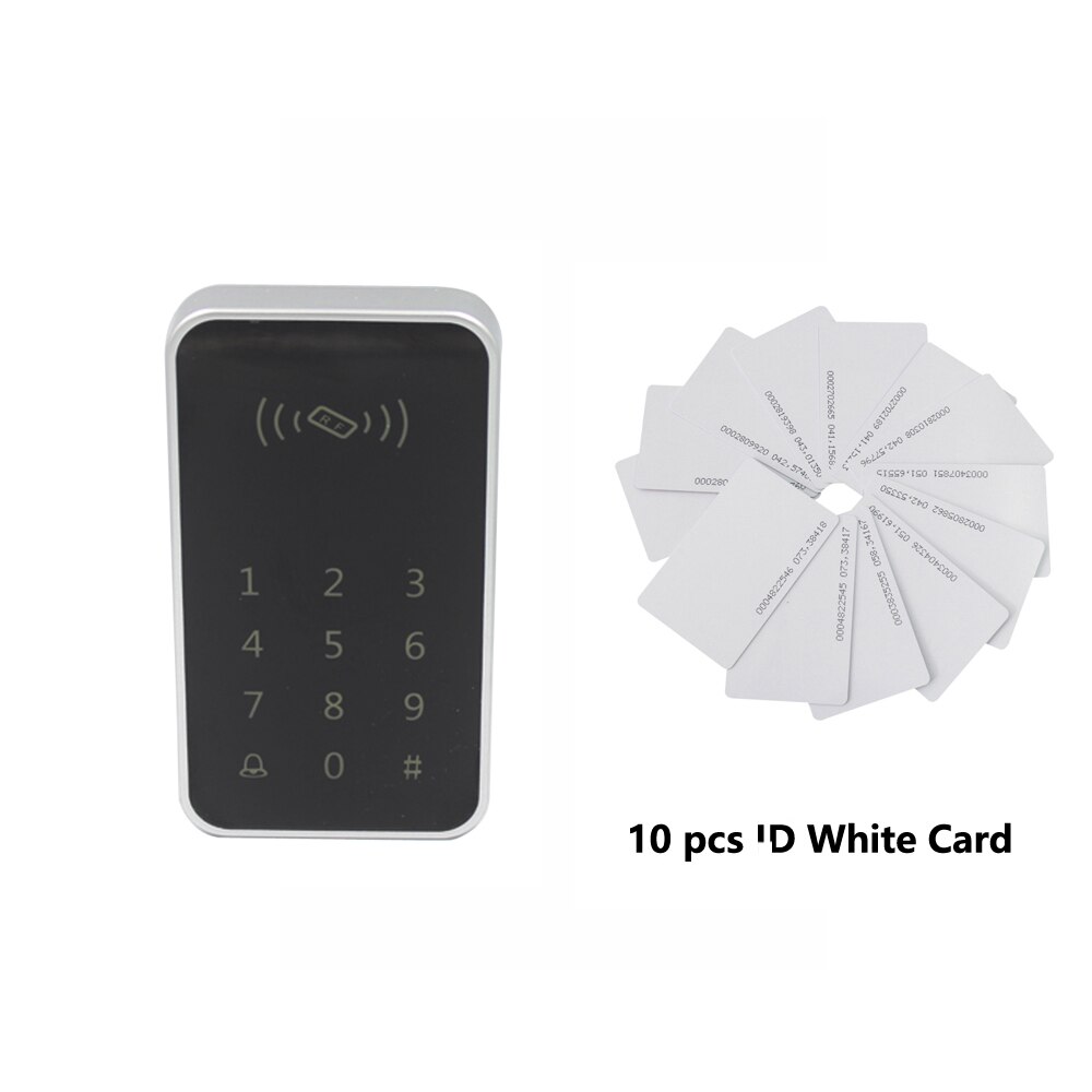 RFID 125khz Backlight Touch Access Controler keypad EM Card Reader Door Proximity Card Reader Lock opener wiegand 26 output: AC and 10 card