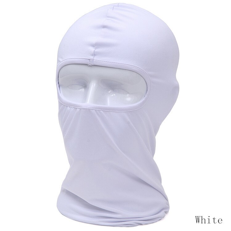 Mask Lycra soft Equipment Hat Outdoor Riding Motorcycle Windproof Mask Sunscreen Dustproof CS Masked Headgear: White