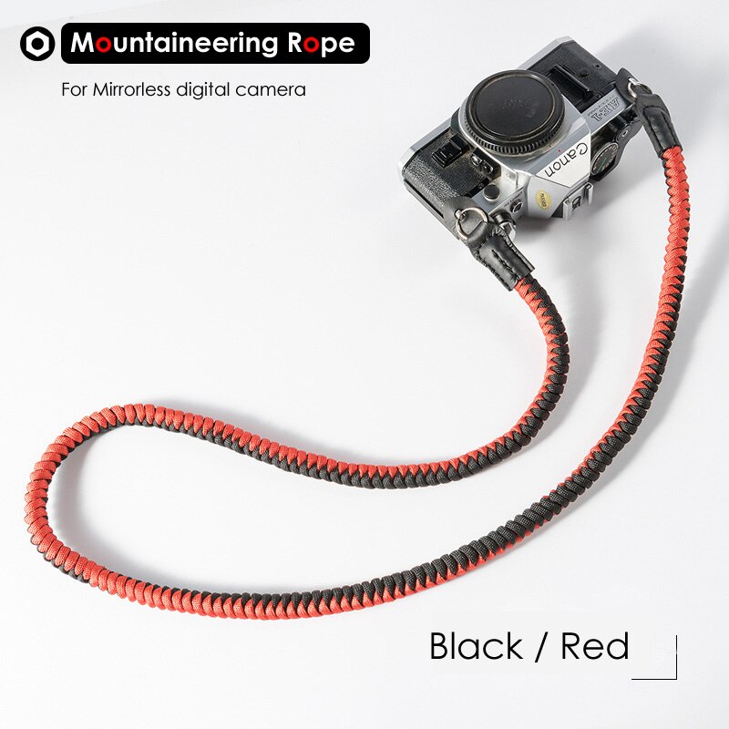 Mountaineering Nylon Rope Camera Shoulder Neck Strap Belt for Mirrorless Digital Camera Leica Canon Nikon Olympus Pentax Sony: Red Black