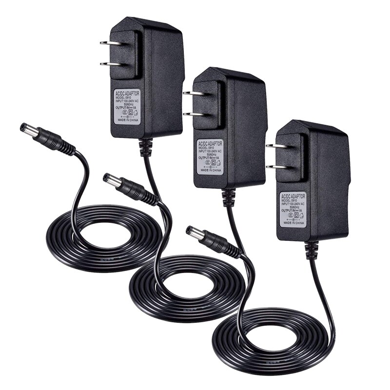3 st  dc 9v 1a universell strömadapter strömförsörjningsladdare us-kontakt för tenda router, us-kontakt: Default Title
