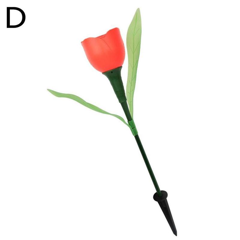 Led Solar Simulation Tulip Floral Light Home Decorative Lawn Waterproof Decor Tulip Garden Landscape Lights Light Lamp Flow I8r2: D