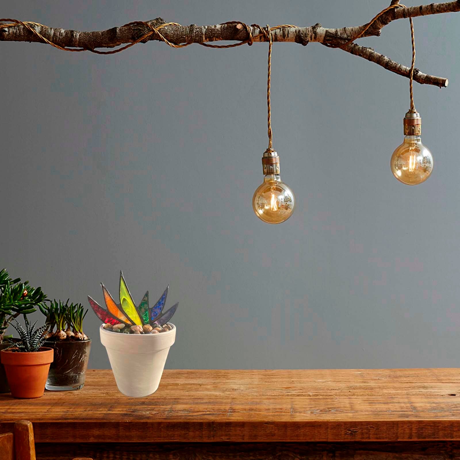 Miniplanta acrílica clásica en maceta de Aloe, adornos de jardín, Jardín de plantas artificiales falsas, estatuas, esculturas, Decoración de mesa