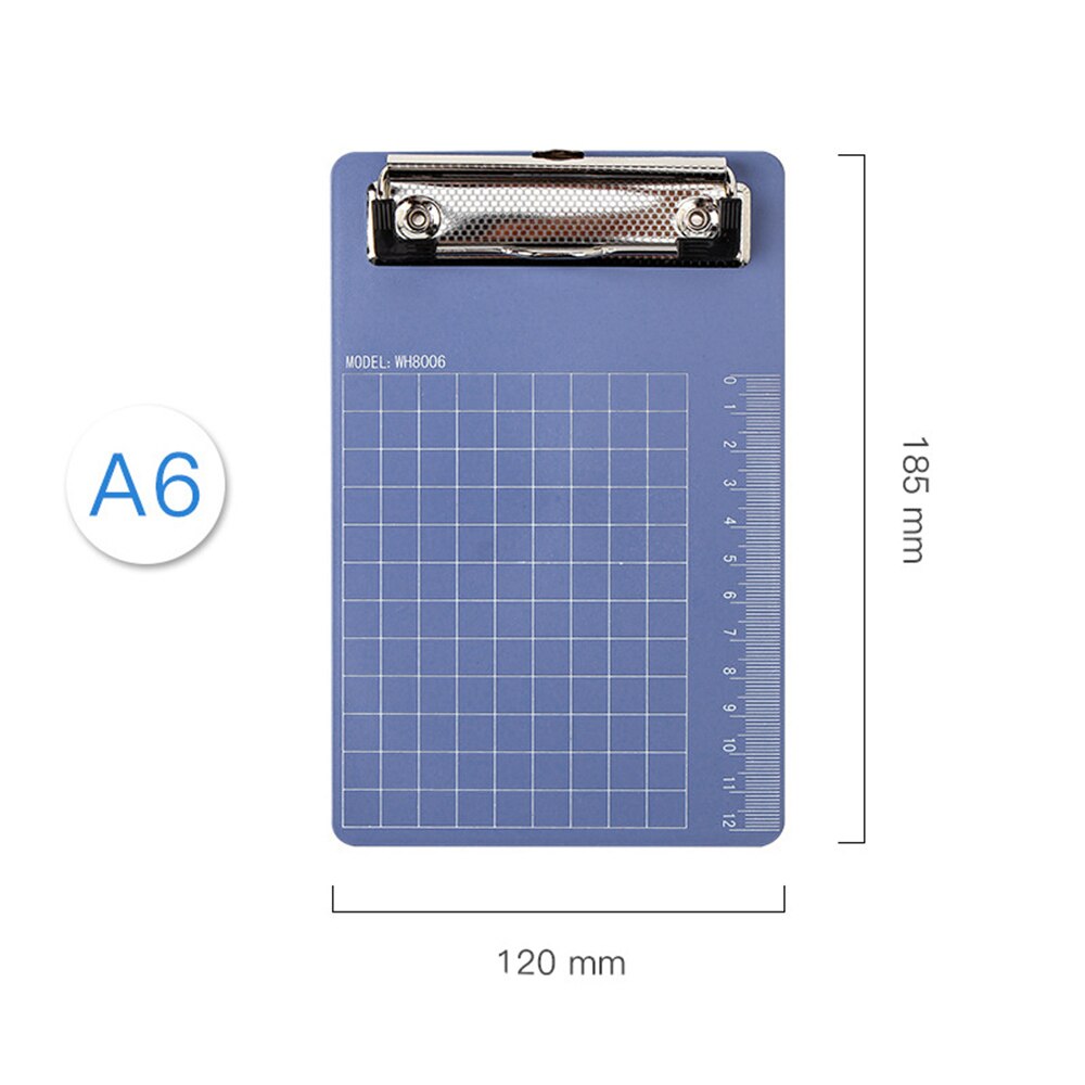 Plastic Clipboards Hard Foldover Clip Board For Office A4 A5 A6 Size With Metal Clips Easy to organize loose pages: Blue A6