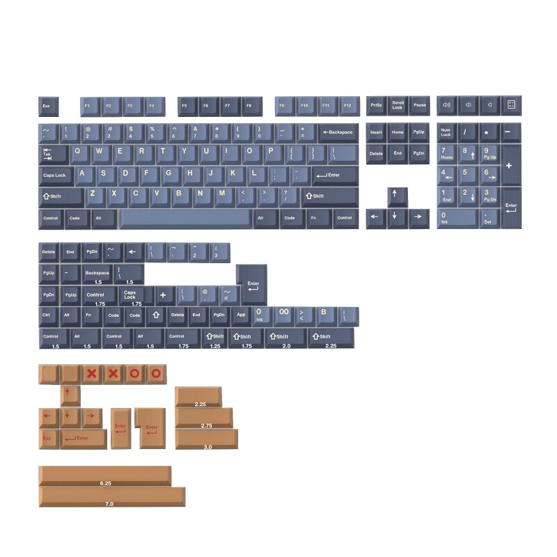173 pcs keycaps gmk double shot keycap diy for cherry mx mechanical keyboard  t84c: Denim
