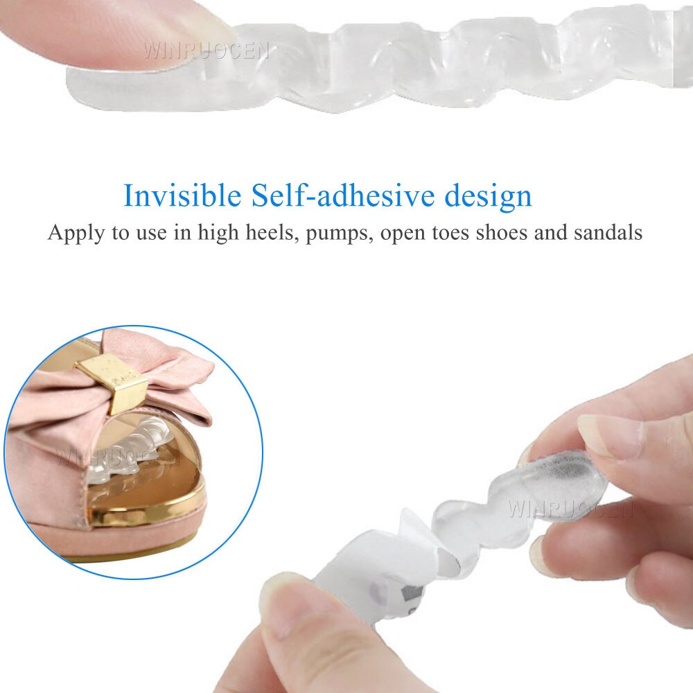 Shoe Anti Slip Silicone Sticker Lady Women Non Slip Insole Forefoot Cushion Inserts