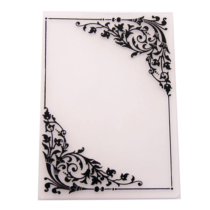 Flower edge Embossing folders Plastic bump Scrapbooking DIY Template Fondant indentation Cake Photo Album Card Make 10.5x14.8cm