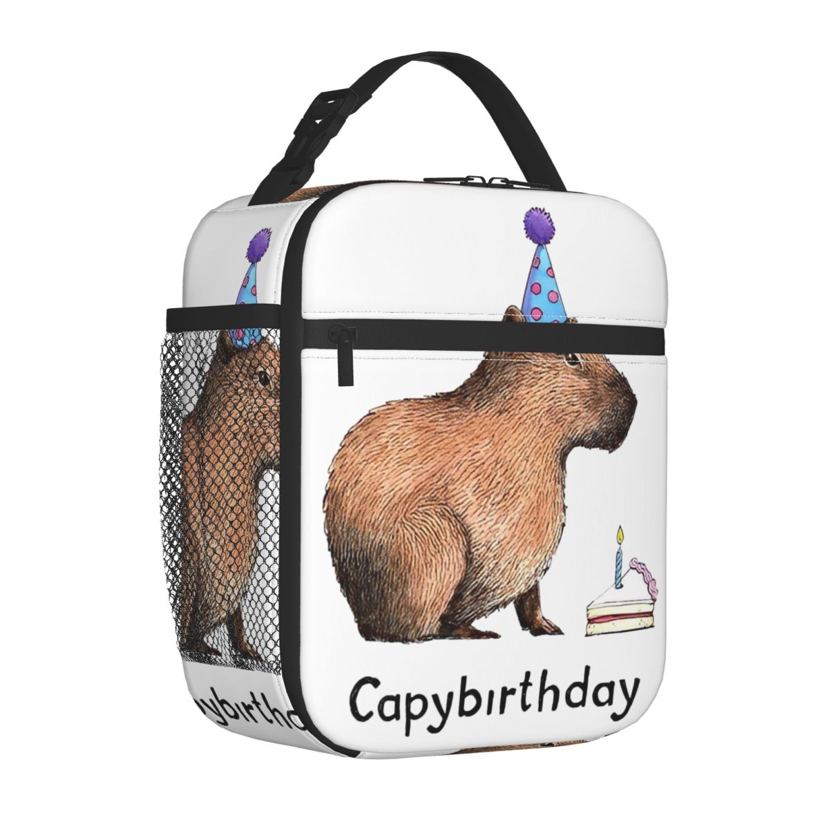 Don't Worry Be Capybara Insulated Lunch Bags Portable Reusable Cooler Bag Tote Lunch Box College Picnic Bento Pouch: Pink