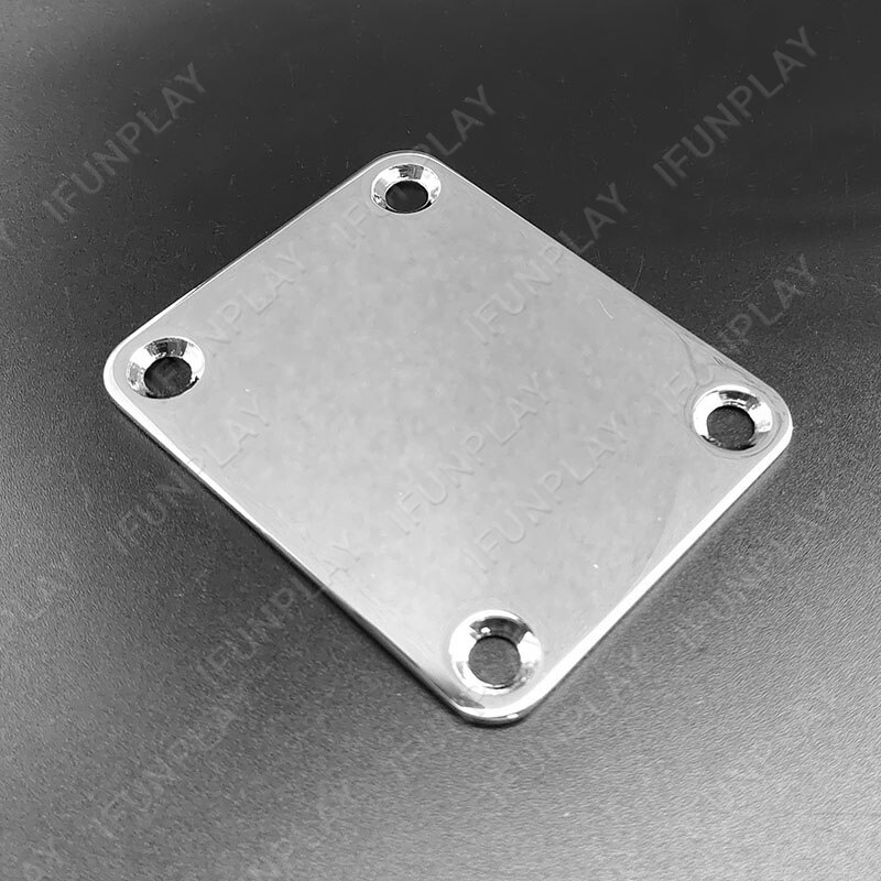 Placa de mástil de guitarra eléctrica, placa de Metal cromada para cuello de guitarra eléctrica TL
