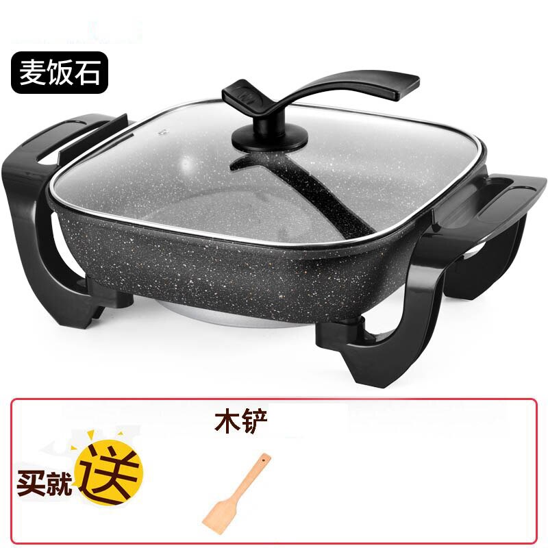 Household Multi-purpose Electric cooker 6L Capacity non-stick pot support Fried Steak Fish Hotpot Multi Cooker: Black