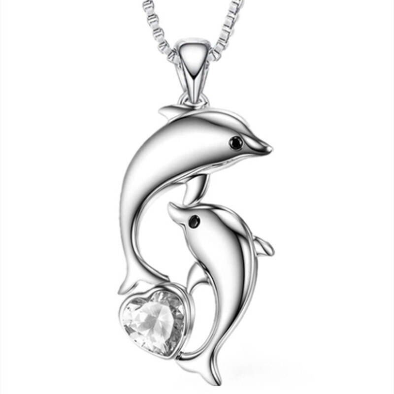 Mode Liefde Dolfijn Ketting Crystal Animal Dolfijn Sieraden Hanger Ketting Voor Vrouwen Party Bruiloft Verjaardag Anniversary