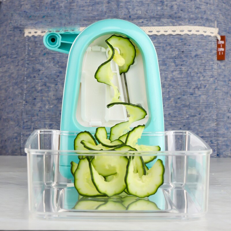 5 Blades Plantaardige Spiralizer Slicer Spiral Slicer Spaghetti Maker Met Voedsel Container Voor Courgette Noedels Keuken Gereedschap