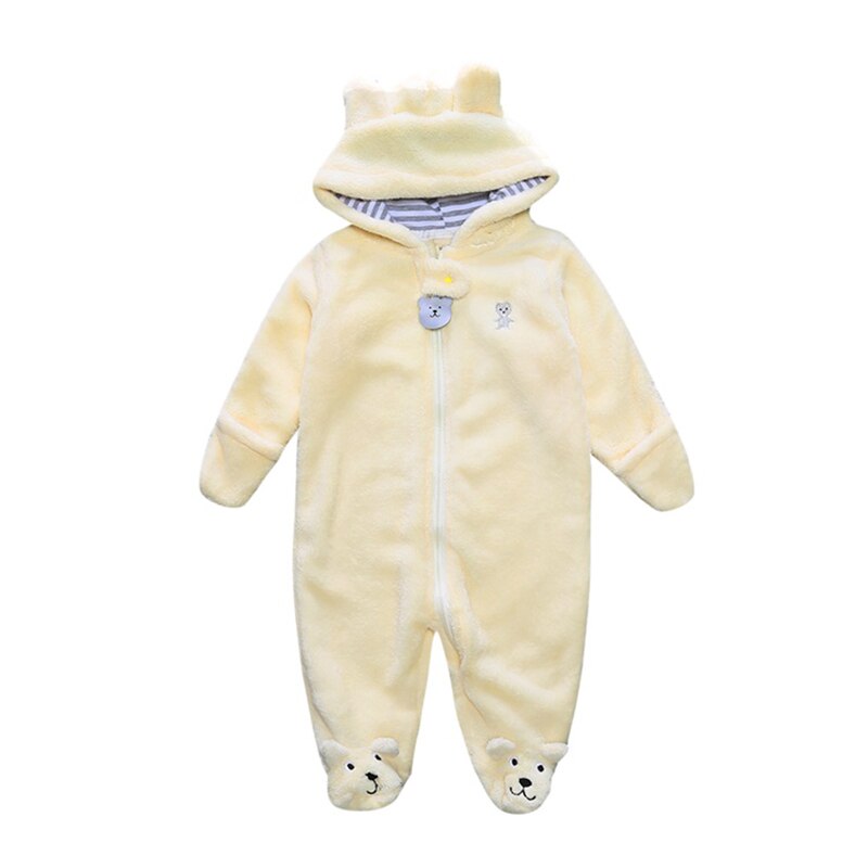 Winter Nette Reizende Cartoon Bär Neugeborenen Baby Jungen Mädchen Kleidung Säuglings Kleidung Overalls Baby Spielanzug-overall Baby Kostüm: Yellow / 6m