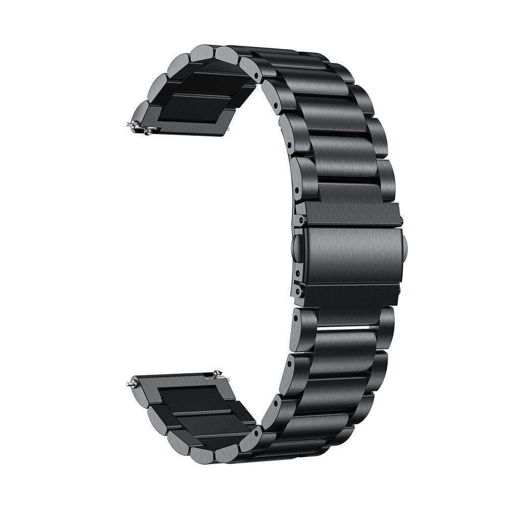 Metal urremme til garmin venu garminmove 3 garminactive s vivoactive 4 4s bånds rem rustfrit stål armbånd 18mm 20mm 22mm: Sort / 20mm
