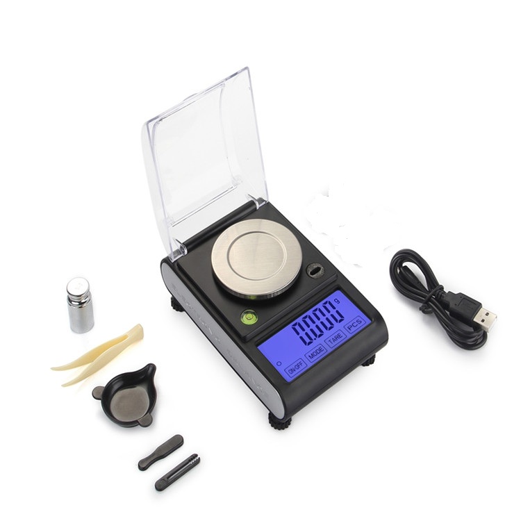 50G 0.001G Digitale Elektronische Weegschaal 0.001G Precisie Touch Lcd Digitale Sieraden Diamond Schaal Laboratorium Tellen Gewicht Balance: Full set 50g 0.001g