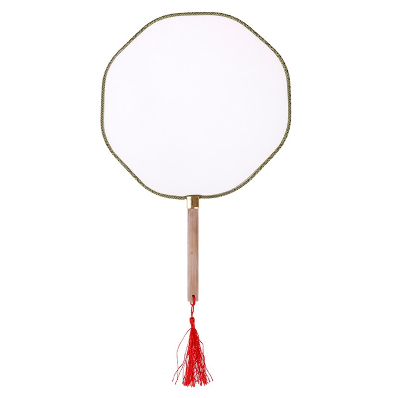 Blank Children's Drawing Fan Children DIY Handmade Painting Palace Fan Round Fan Kindergarten Puzzle Art Painting Material: C